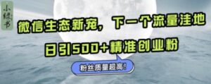 微信生态新宠小绿书：下一个流量洼地，日引500+精准创业粉，粉丝质量超高-0716网赚平台