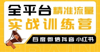 全平台精准流量实战训练营，百度微信抖音小红书SEO引流教程-0716网赚平台