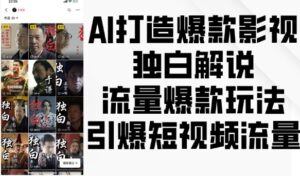 AI打造爆款影视独白解说，流量爆款玩法，引爆短视频流量-0716网赚平台