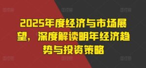 2025年度经济与市场展望，深度解读明年经济趋势与投资策略-0716网赚平台