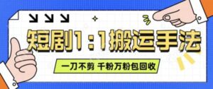 抖音短剧最新玩法，一刀不剪也能轻松过原创，一个作品3分钟，单账号收益3张，可矩阵操作【揭秘】-0716网赚平台