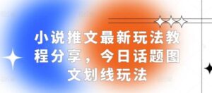 小说推文最新玩法教程分享，今日话题图文划线玩法-0716网赚平台