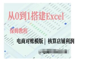 电商对账实操课从0到1搭建Excel电商对账模版-0716网赚平台