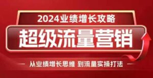 2024超级流量营销，2024业绩增长攻略，从业绩增长思维到流量实操打法-0716网赚平台