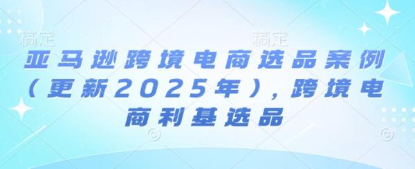 亚马逊跨境电商选品案例(更新2025年)，跨境电商利基选品-0716网赚平台