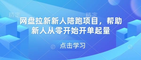 网盘拉新新人陪跑项目，帮助新人从零开始开单起量-0716网赚平台