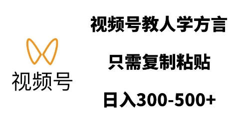 视频号教人学方言，只需复制粘贴，日入多张-0716网赚平台